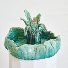 Aqua de Pau, 2017, ceramic, pump and water, Aqua de Pau, fountain1, 120 x 50 x 50 cm 